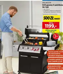 Lidl Grill gazowy 5-palnikowy Grillmeister oferta