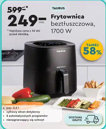 Biedronka TAURUS Frytownica beztłuszczowa, 1700 W oferta