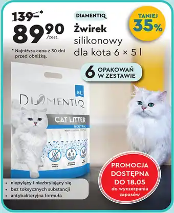 Biedronka DIAMENTIQ Żwirek silikonowy dla kota oferta