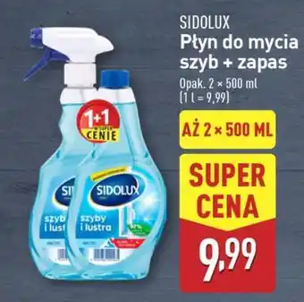 ALDI SIDOLUX Płyn do mycia szyb + zapas oferta