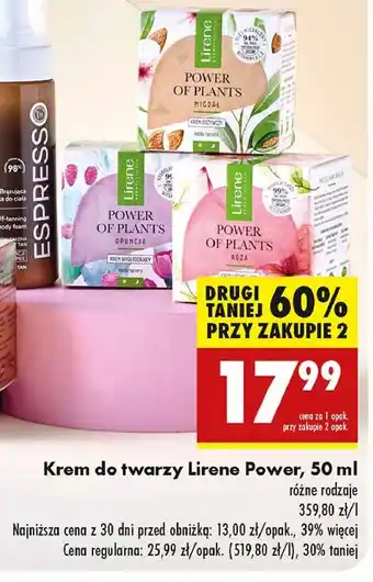 Biedronka Krem do twarzy migdał Lirene Power Of Plants oferta