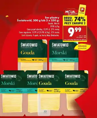 Biedronka Ser gouda plastry Światowid oferta