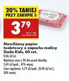 Biedronka Papier toaletowy nawilżany malina Dada oferta