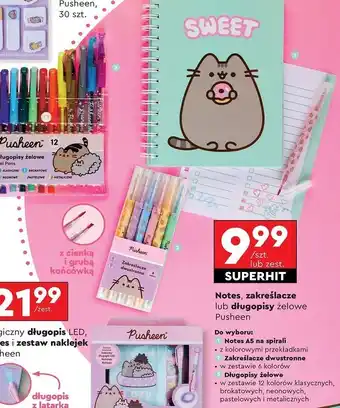Biedronka Długopisy żelowe Pusheen oferta