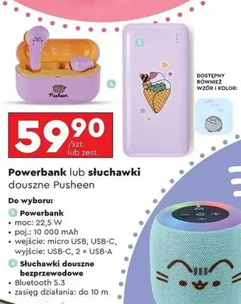 Biedronka Słuchawki 5.3 Pusheen oferta