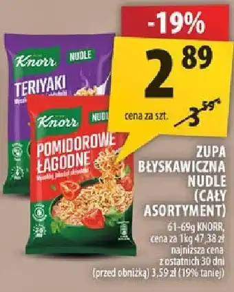 Arhelan Zupa błyskawiczna noodle 61-64g Knorr oferta