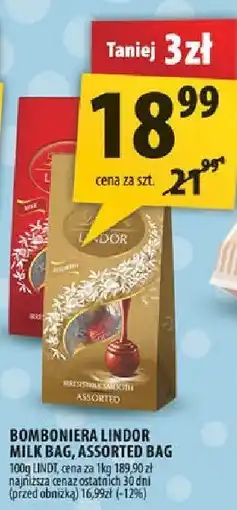 Arhelan Bombonierka Lindor Milk Bag 125g oferta