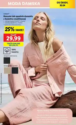 Lidl Spodnie damskie muślinowe 36-46 Esmara oferta