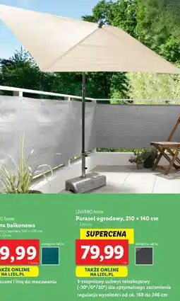 Lidl Parasol ogrodowy 210 x 140 cm Livarno Home oferta