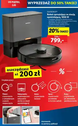 Lidl Robot sprzątający ze stacją opróżniającą 1050w Silvercrest oferta