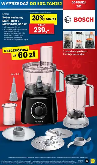 Lidl Robot kuchenny multitalent 3 800w Bosch oferta