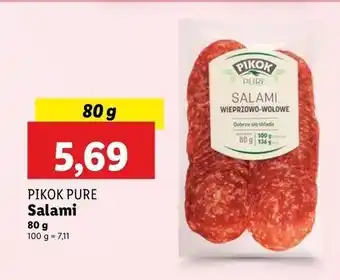 Lidl Salami wieprzowo-wołowe Pikok Pure oferta