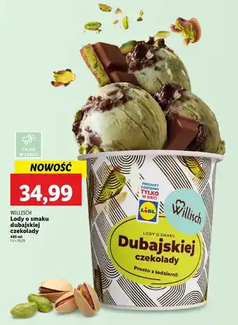 Lidl Lody o smaku dubajskiej czekolady Willisch oferta