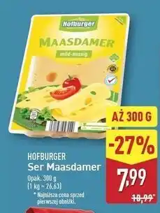 ALDI Ser maasdamer w plastrach Hofburger oferta