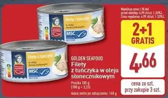 ALDI Filety z tuńczyka w oleju słonecznikowym Golden Seafood oferta