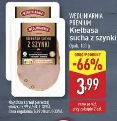 ALDI Kiełbasa sucha z szynki Wędliniarnia Premium oferta