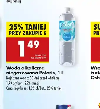 Biedronka Woda alkaliczna niegazowana Polaris oferta