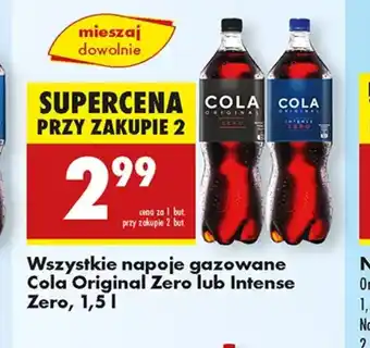 Biedronka Wszystkie napoje gazowane Cola Original Zero lub Intense Zero oferta