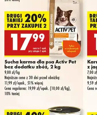 Biedronka Sucha karma dla psa Activ Pet oferta