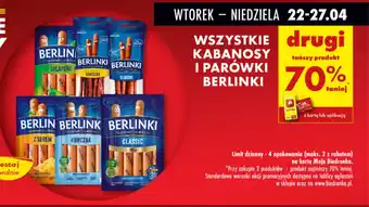Biedronka Kabanosy i parówki berlinki oferta
