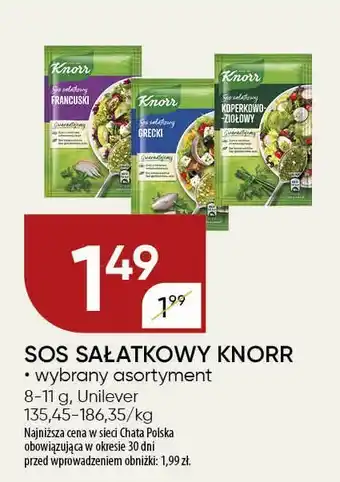 Chata Polska Sos sałatkowy Knorr 8-11 g Unilever oferta