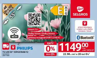 Selgros PHILIPS TV LED 55” 55PUS7608/12 oferta