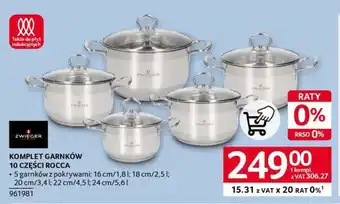 Selgros Komplet garnków 10 części Rocca oferta