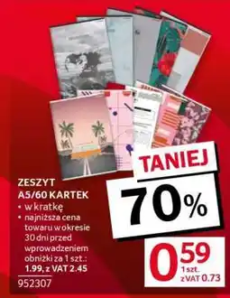 Selgros Zeszyt A5/60 kartek oferta