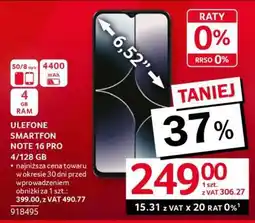 Selgros Ulefone Smartfon Note 16 Pro 4/128 GB oferta