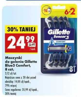 Biedronka Maszynki do golenia Gillette Blue3 Comfort , 8 szt oferta