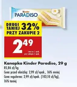 Biedronka Kanapka Kinder Paradiso, 29 g oferta
