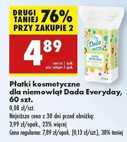 Biedronka Płatki kosmetyczne dla niemowląt Dada Everyday 60 szt oferta