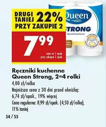 Biedronka Ręczniki kuchenne Queen Strong , 2-4 rolki oferta