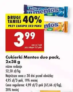 Biedronka Cukierki Mentos duo pack, 2x38 g oferta