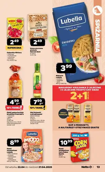 Netto Makaron pióra Lubella oferta