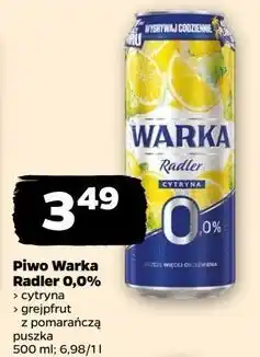 Netto Piwo Warka Radler Grapefruit-Pomarańcz 0% oferta