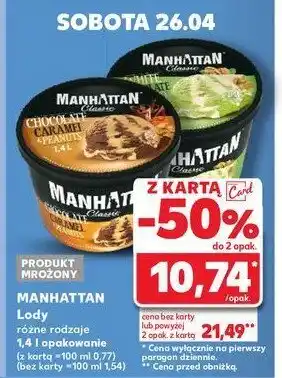 Kaufland Lody biała czekolada z pistacjami Nestle manhattan Manhattan (nestle) oferta