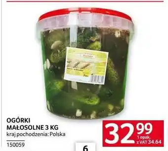 Selgros Ogórki małosolne 3 kg oferta