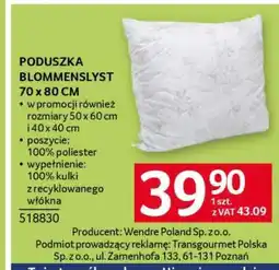 Selgros Poduszka Blommenslyst 70 x 80 cm oferta