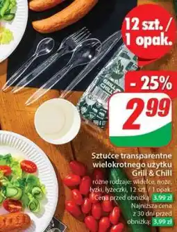 Dino Sztućce transparentne wielokrotnego użytku Grill & Chill oferta