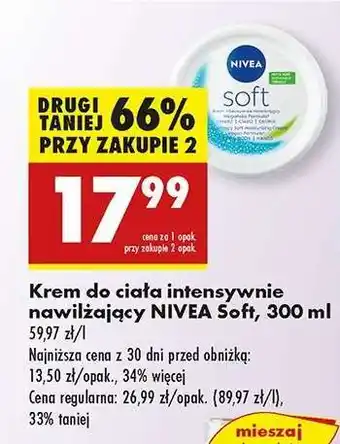 Biedronka Krem do ciała intensywnie nawilżający NIVEA Soft 300 ml oferta
