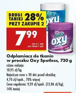 Biedronka Odplamiacz do tkanin w proszku Oxy Spotless 730 g oferta