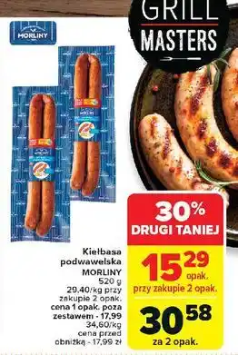 Carrefour Kiełbasa podwawelska Morliny oferta