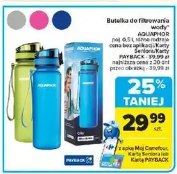 Carrefour Butelka filtrująca city 500 ml niebieska Aquaphor oferta