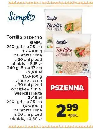 Carrefour Tortilla wieloziarnista Simpl oferta