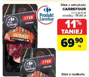 Carrefour Market Stek wołowy z antrykotu Carrefour targ świeżości oferta