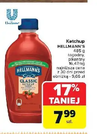 Carrefour Market Ketchup łagodny classic Hellmann's oferta