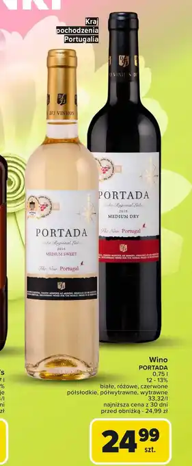 Carrefour Wino półsłodkie Portada oferta