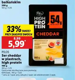 Lidl Ser cheddar w plastrach Pilos oferta