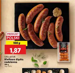 Lidl Kiełbasa śląska codzienna Grill&Fun oferta